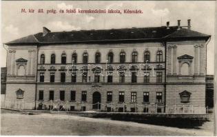 Késmárk, Kezmarok; M. kir. állami polgári és felső kereskedelmi iskola. Wiesner J. F. kiadása / school