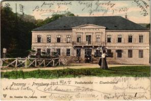 1904 Pozsony, Pressburg, Bratislava; Vaskutacska, Ferdinánd király vasfürdő. Dr. Trenkler Co. kiadása / Eisenbrünnel, König Ferdinand Eisenbad / spa, bathhouse (EK)