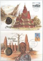 5db-os érmés boríték tétel, mind különféle és német nyelvű tájékoztatóval, benne: Brazília, Ciskei, ...