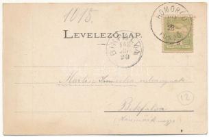 1903 Homoród-fürdő, Baile Homorod; zenepavilon, műsor tábla / music pavilion