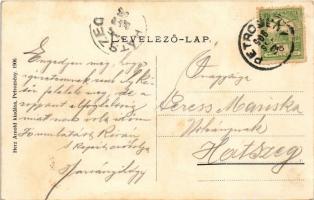 1906 Petrozsény, Petrosani; Római őrtorony a Krivádián. 5% az EKE javára, Herz Arnold kiadása / Ruin...