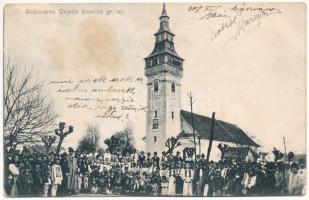 1907 Szászváros, Broos, Orastie; görögkeleti templom, oláh emberek / Biserica gr. or. / Greek Orthodox church, Romanian people (EB)