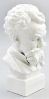 Herendi fehér mázas porcelán Munkácsy büszt, jelzett, hibátlan, m: 25 cm