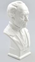Herendi fehér mázas porcelán Erkel büszt, jelzett, hibátlan, m: 23,5 cm