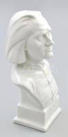 Herendi fehér mázas porcelán Liszt büszt, jelzett, hibátlan, m: 23,5 cm
