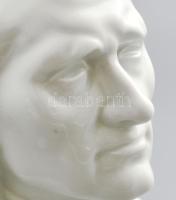 Herendi fehér mázas porcelán Liszt büszt, jelzett, hibátlan, m: 23,5 cm