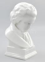 Herendi fehér mázas porcelán Beethoven büszt, jelzett, hibátlan, m: 21,5 cm