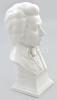 Herendi fehér mázas porcelán Mozart büszt, jelzett, hibátlan, m: 21 cm