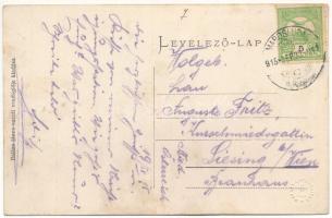 1915 Marosludas, Ludosul de Mures, Ludus; pályaudvar, vasútállomás, gőzmozdony, vonat. Balázs János ...