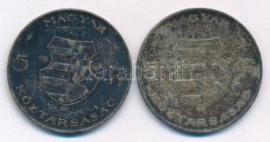 1947. 5Ft Ag "Kossuth" (2x) T:VF patina Adamo F8.1