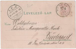 1899 (Vorläufer) Korytnicza-fürdő, Korytnica-kúpele; a fürdő látképe. Szecessziós virágos kép / gene...