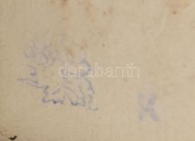 Bodrogkeresztúri korcsolyázók figura, jelzéssel, minimális kopással, m: 14 cm