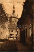 1911 Segesvár, Schässburg, Sighisoara; Burgaufgang / Vár utca. Fritz Teutsch kiadása / street