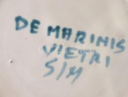 De Marinis Vietri mázas kerámia kis váza, jelzéssel, hibátlan, m: 8,5 cm