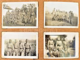 1938-1940 Régi családi fotóalbum, benne városi látképek (Vinkovci, Belgrád, stb.), sok katonai fotóv...