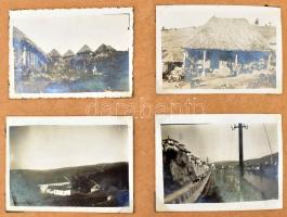 1938-1940 Régi családi fotóalbum, benne városi látképek (Vinkovci, Belgrád, stb.), sok katonai fotóv...