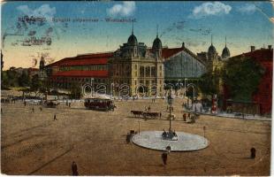 1922 Budapest VI. Nyugati pályaudvar, villamos + "KÜLDEMÉNYEK CÍMÉBEN UTCÁT, HÁZSZÁMOT ÍRJUK KI" (EK)