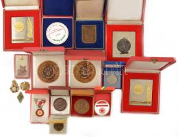 17db-os, főleg magyar szocialista emlékérem és kitüntetés-tétel, közte több "Polgári Védelem" emlékplakett. Többnyire eredeti tokokban, közte 1991. "125 éve indult meg a lóvasút - BKV" kétoldalas bronz emlékérem (38mm) T:vegyes