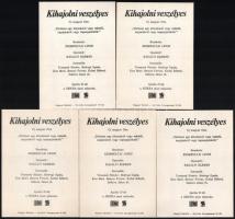 1978 Kihajolni veszélyes - magyar filmszatíra, 5 db karikatúrás filmismertető nyomtatvány