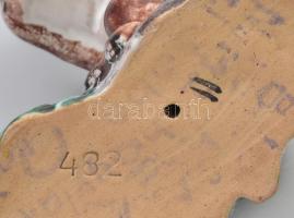 Mázas kerámia mókus, jelzéssel, hibátlan, m: 10,5 cm