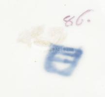 Alt Wien virágmintás kínáló, kézzel festett, jelzéssel, minimális kopással, 26,5x20 cm