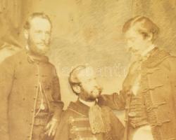 cca 1860-1870 Báró orczi Orczy Béla (1822-1917), Orczy Ferenc és Orczy Andor, kartonra kasírozott fo...