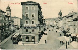 1911 Fiume, Rijeka; Corso / villamos / tram (EK)