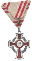 1914. "A Vörös Kereszt II. Osztályú Díszjelvénye hadidíszítménnyel" jelzett, zománcozott A...