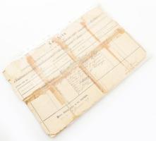 1887-1953 Az orczi báró Orczy család tagjainak vegyes iratai: bizonyítvány nemesi előnév használatára való jogosultságáról, keresztlevél, állampolgársági bizonyítvány, stb.; összesen 10 db, vegyes (többnyire sérült) állapotban