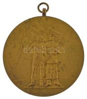 ~1950-1960. "Bástya SE" aranyozott bronz díjérem füllel. Szign.:TK (50mm) T:XF patina, kop...