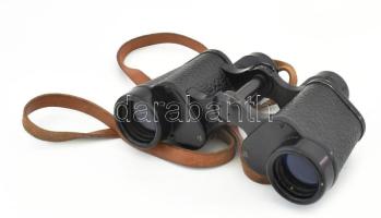 Régi távcső, "Munkásőrség tulajdona" felirattal, bőrtokban, jó állapotban