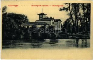 1914 Szászrégen, Reghin; Maros part, Horváth kastély. Hüber Ignác kiadása 2563. / Mures riverside, castle