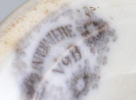 cca 1900 Villeroy & Boch Jardiniere talpas kínáló, jelzéssel, korából adódó sérülésekkel, d: 24,...