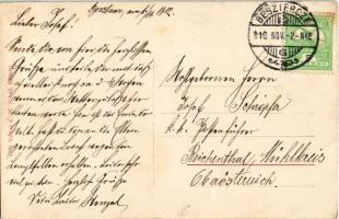 1912 Beszterce, Bistritz, Bistrita; Gimnázium. C.W. Schell kiadása / school (EK)