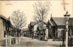 1910 Csíz, Csízfürdő, Kúpele Cíz; Fürdő utca. Kohn Adolf kiadása / street view (fl)