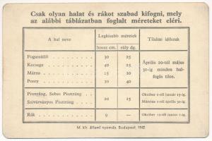 Budapest 1944. kitöltött halászjegy 5P értékben, összesen 6P értékű okmánybélyeggel, bélyegzésekkel ...