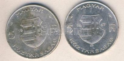 1947. 5Ft Ag "Kossuth" (2x) T:2/3