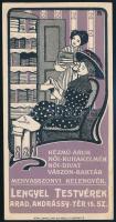 cca 1910 Lengyel Testvérek (Arad, Erdély) ruhakereskedése, szecessziós számolócédula, szép állapotban