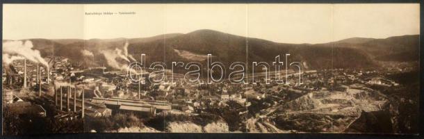 Resicabánya, Resita; vasgyár. Neff Antal 6087. 1914-1917. - 5-részes kinyitható panorámalap / iron works, factory. 5-tiled folding panoramacard