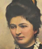 Udvardy Flóra (1880-?): Hölgyportré. Kézi festéssel színezett fotó. Olaj, fotó, karton, jelzett. Dek...