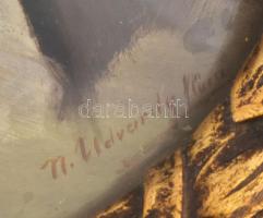 Udvardy Flóra (1880-?): Hölgyportré. Kézi festéssel színezett fotó. Olaj, fotó, karton, jelzett. Dek...