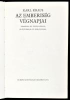 Karl Kraus: Az emberiség végnapjai. Tragédia öt felvonásban, előjátékkal lés epilógussal. Ford.: Tan...
