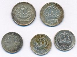 Svédország 1944-1947. 10ö Ag (3db, 2xklf) + 1944-1960. 25ö Ag (2xklf) T:AU,XF patina Sweden 1944-194...