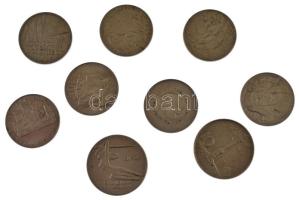 Lengyelország 1965-1970. 10Zl Cu-Ni emlékpénzek (9xklf) T:AU,XF Poland 1965-1970. 10 Zkotych Cu-Ni commemorative coins (9xdiff) C:AU,XF