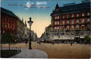 Budapest VIII. Baross tér és Rákóczi út, villamos, Debreczen szálloda, Központi szálloda, kávéház és étterem (EK)