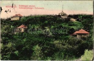 1913 Budapest XII. Svábhegyi részlet, villák. Schwarz J. kiadása (EK)