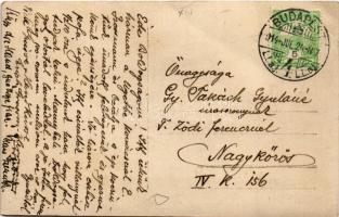 1914 Budapest XIV. Városliget, Fővárosi pavilon vendéglő (a ligeti kocsma), italozó férfiak. Nemény ...