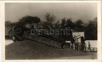 1942 Budapest XIV. Városliget, Őszi Lakberendezési Vásár, Szovjet mamuttank + So. Stpl. (EK)