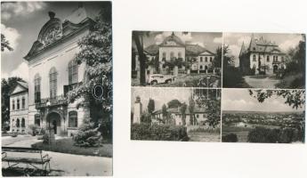 Pécel - 4 db MODERN város képeslap: MÁV kórház (Ráday kastély), Kossuth szobor (Képzőművészeti Alap ...