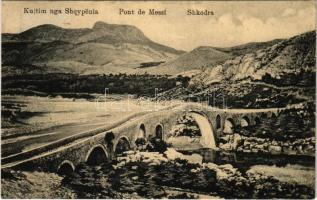 1913 Shkoder, Shkodra, Skadar, Skodra, Scutari, Skutari; Pont de Messi / A Kir folyót áthidaló Messi híd / bridge (EK)